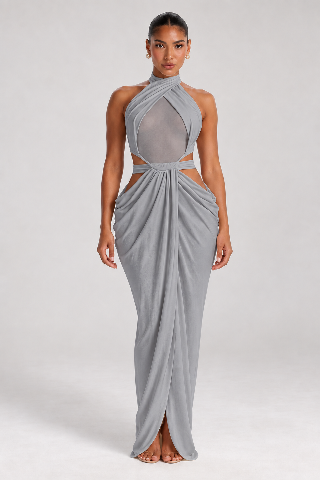 Vestido Aurora · Gris, vista del diseño
