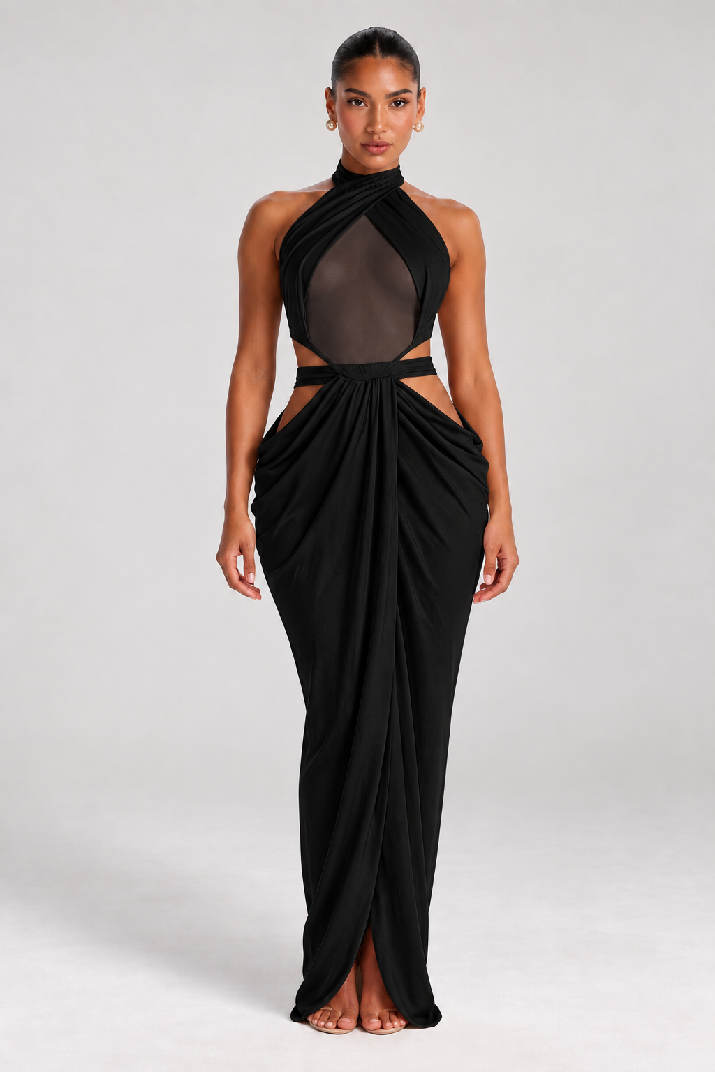 Vestido Aurora · Negro, vista del diseño