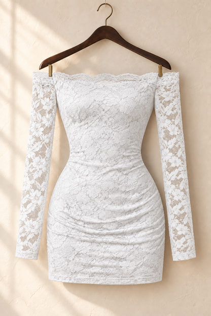 Vestido noire color blanco, vista completa del diseño
