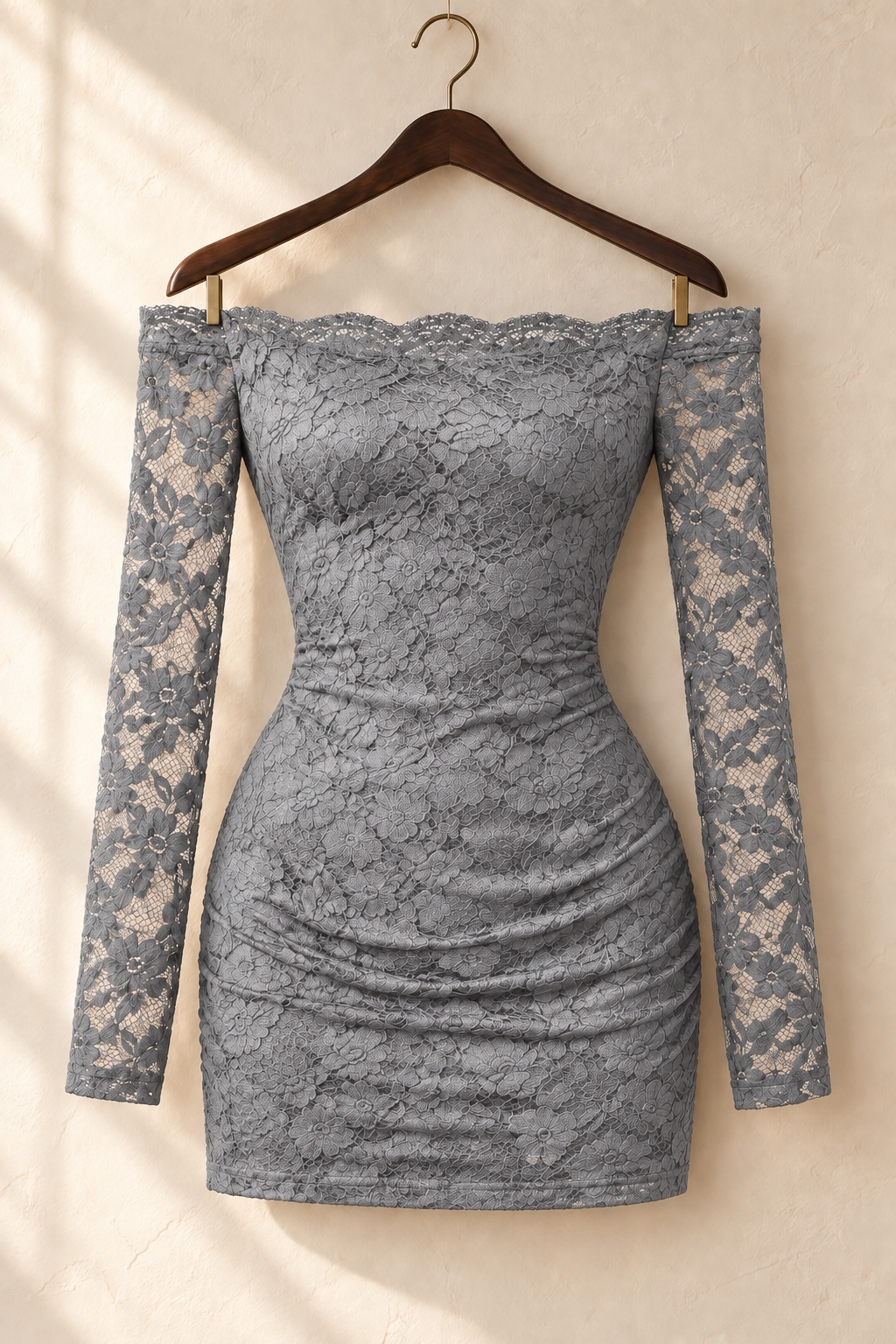 Vestido noire color gris, vista completa del diseño