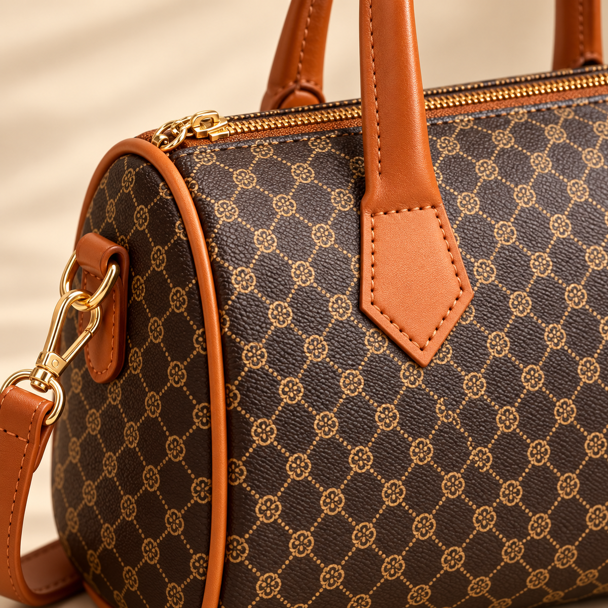 Bolso Vintage Rivoli · detalle cognac