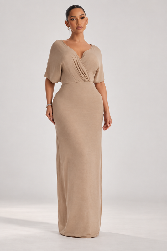 Vestido Maxi Serena · SILKARA — Arena, vista frontal