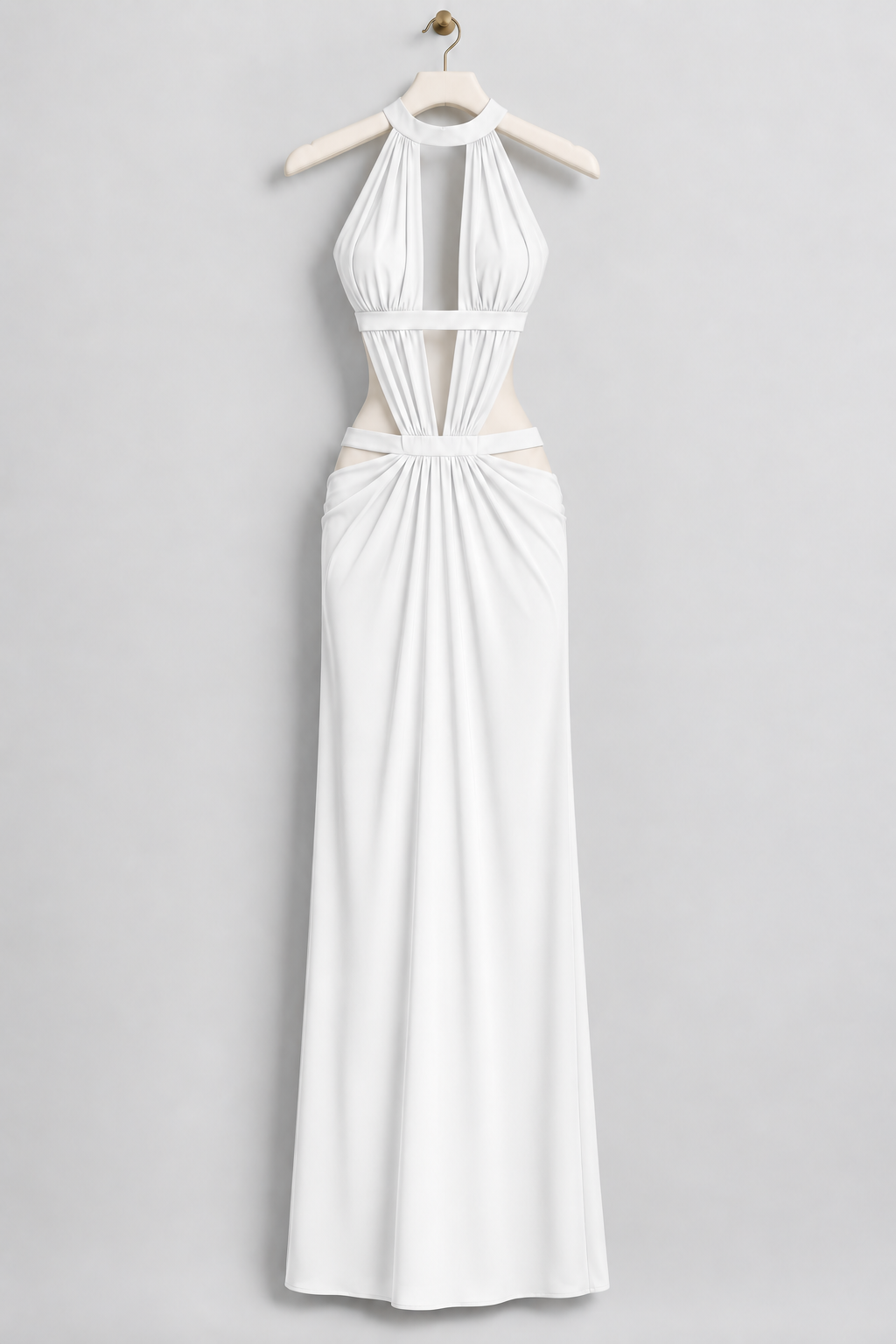Vestido sienna color blanco, vista completa del diseño