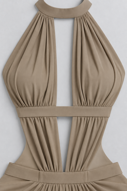 Vestido Halter Sienna · SILKARA — detalle de la prenda