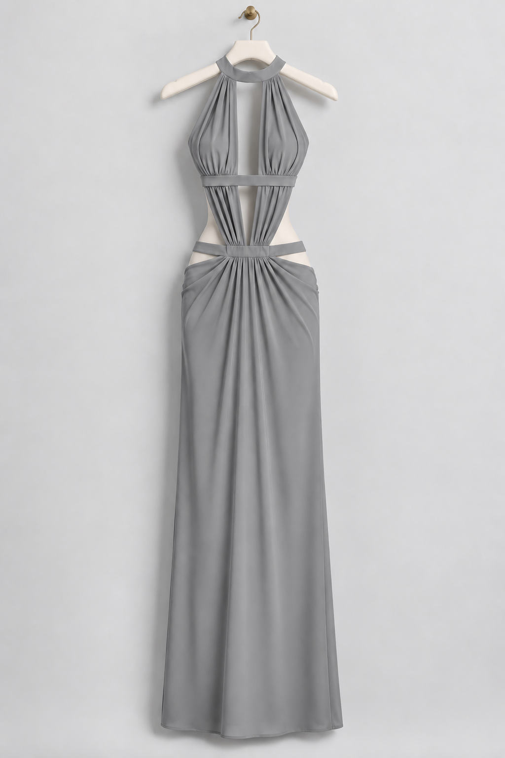 Vestido sienna color gris, vista completa del diseño