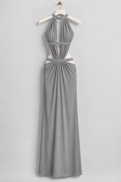 Vestido sienna color gris, vista completa del diseño